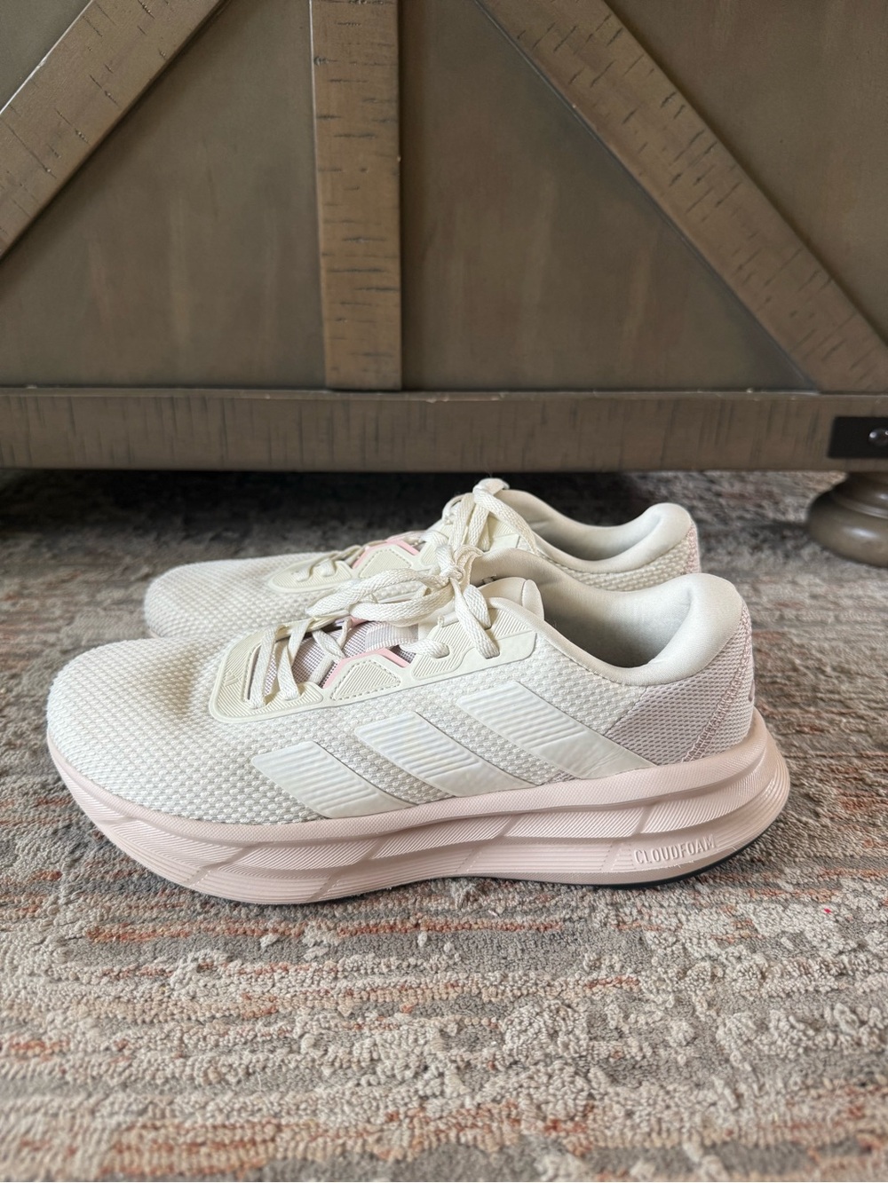 Adidas Galaxy 7 Running Shoes - Cream with Light Pink Accents Women’s 8.5